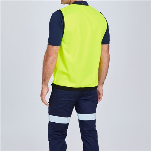 ELEVEN Workwear Day Hi-Vis Zipped Vest Rear