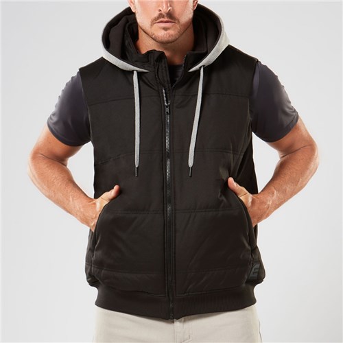 Men's quilted vest - black