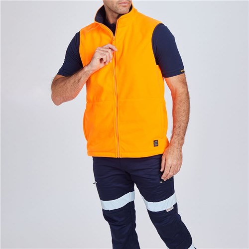 High Visibility Bonded Fleece Full Zip Vest Lifestyle