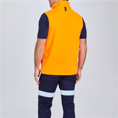 High Visibility Bonded Fleece Full Zip Vest Lifestyle Back