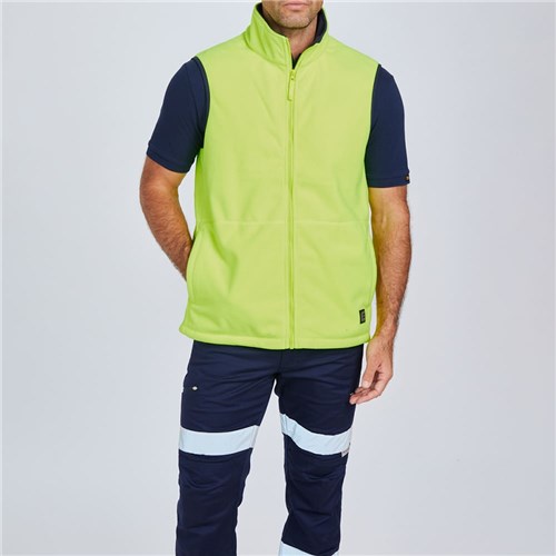 High Visibility Bonded Fleece Full Zip Vest - yellow Lifestyle