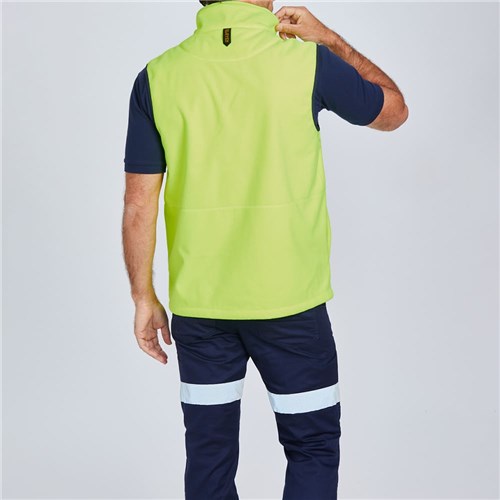 High Visibility Bonded Fleece Full Zip Vest - Back