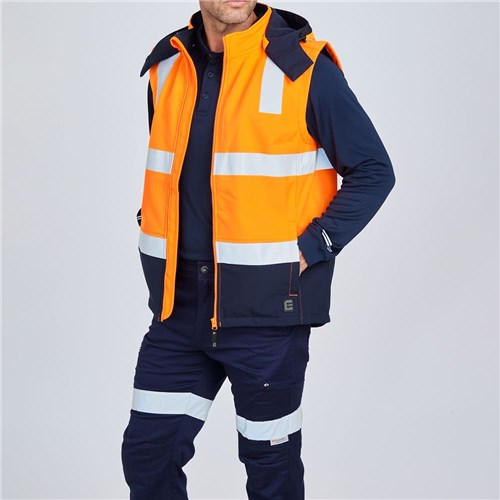 ELEVEN Workwear Recycled Softshell HTaped Vest Lifestyle