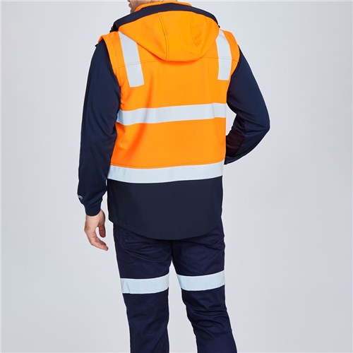 ELEVEN Workwear Recycled Softshell HTaped Vest Lifestyle Rear