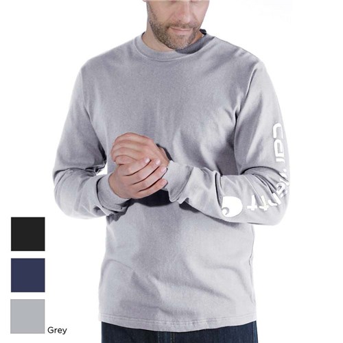 Carhartt Logo L/S T-Shirt - Heather Grey
