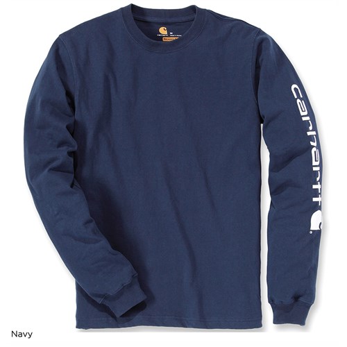 Carhartt Logo Long Sleeve T-Shirt - Navy