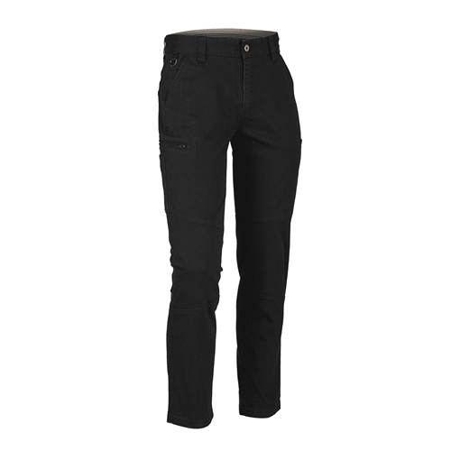 Black stretch twill tapered pant for Men