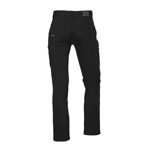 Black stretch cotton twill pants