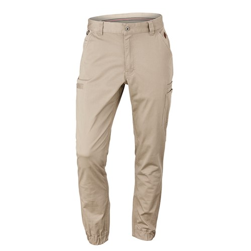 Tan Seam Pocketed Stretch Cuffed Pant