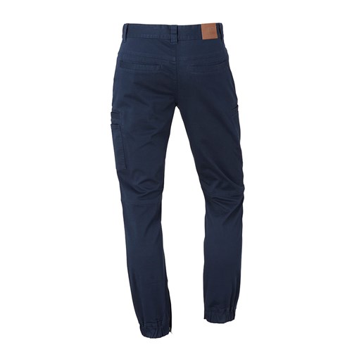 Cuffed stretch work pants for men