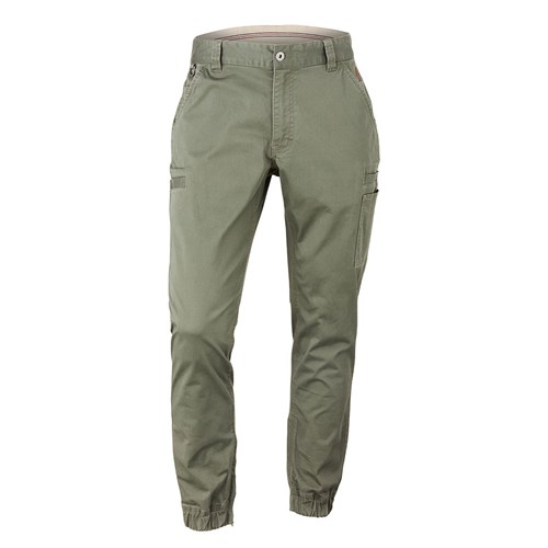 Stone Green Seam Pocketed Stretch Cuffed Pant
