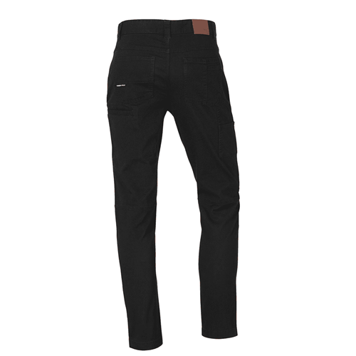 Black tapered stretch pants