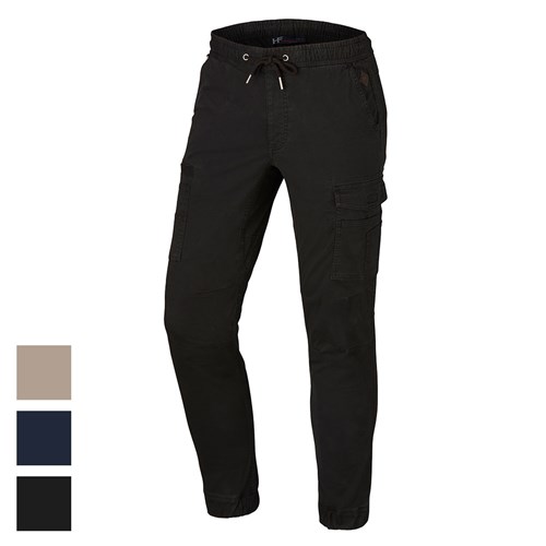 Street Black Elastic Waist Beach Cargo Pants - Lowes Menswear
