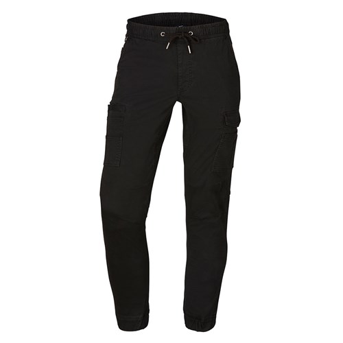 Black cuffed work pants with Elastic waist