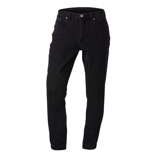 Black denim cuffed pants