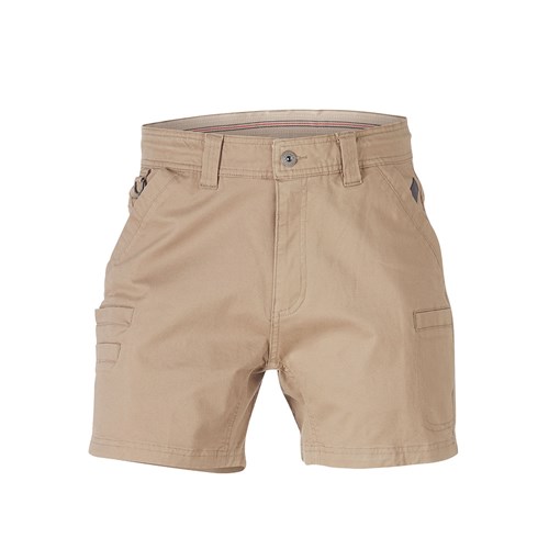 Khaki Workwear Stretch Seam Detailed Short