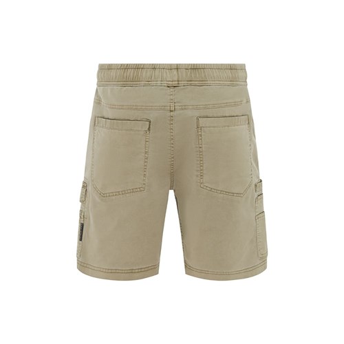Mid Length Elastic Waist Cargo Work Shorts