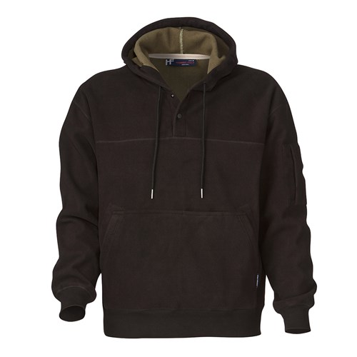 Waterproof Fleece Hoodie - Black Stone Green