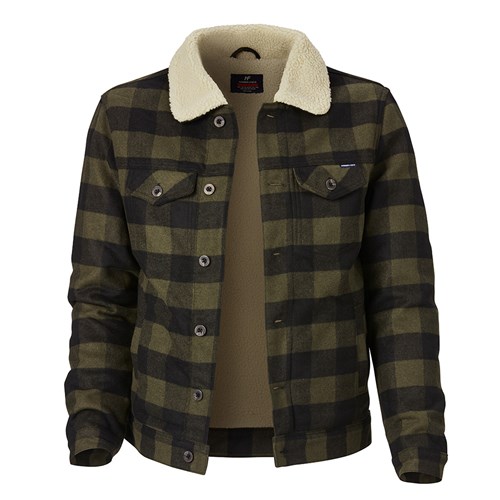 Yarn Dye Jacket with Sherpa Lining - Deep Forest