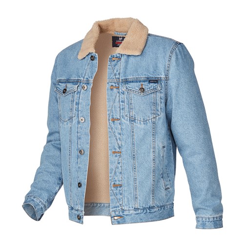Denim Sherpa Jacket with Chest pockets