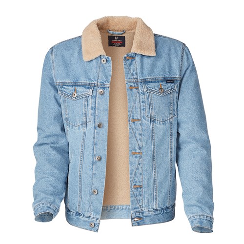 Heavy washed denim Sherpa Jacket