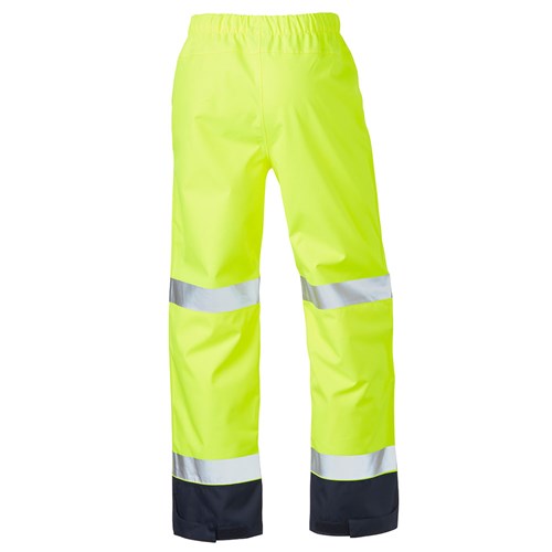 Yellow Elastic waist hi vis waterproof pants