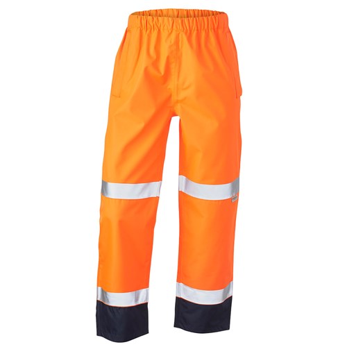 Orange Elastic waist hi vis waterproof pants