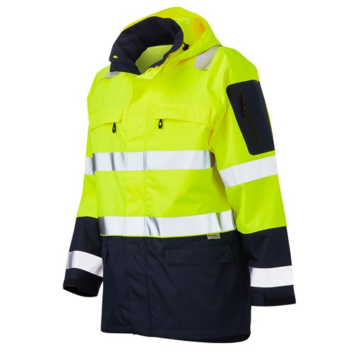Hi Vis rain jacket with hood