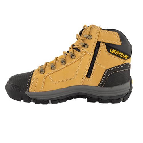 CAT convex zip sided safety boot honey