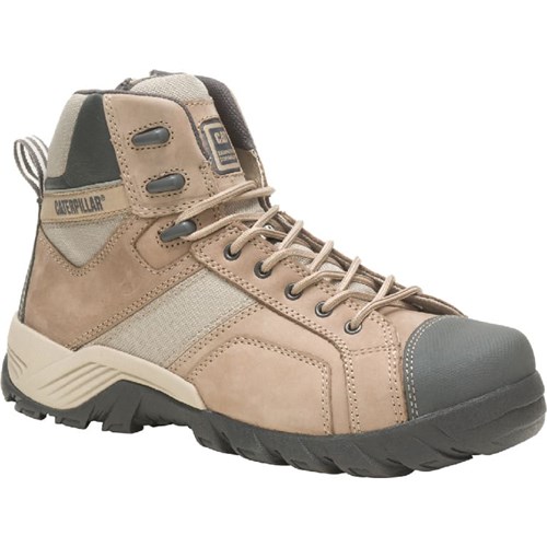 CAT® Footwear Argon Hi Zip Sided Steel Toe Safety Boots - Taupe
