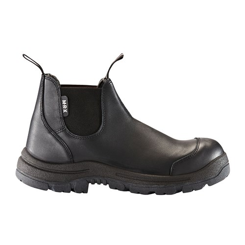 Black leather elastic sided safety boot