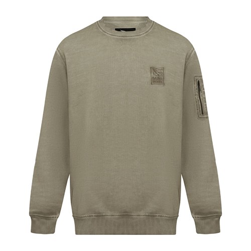 Sa1nt Works Vintage Fleece Wash Crew Sweat - Vintage Khaki