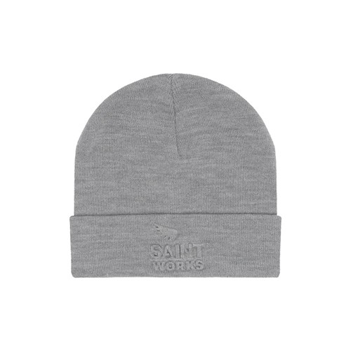 Sa1nt Works Logo Embossed Beanie - Ash