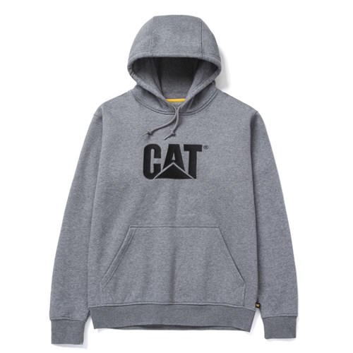 CAT Workwear Trademark Hooded Sweatshirt - Dark Heather Grey