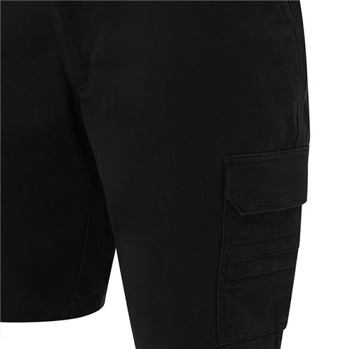 Black cotton twill shorts men's