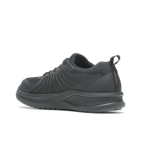 Black athletic work shoes