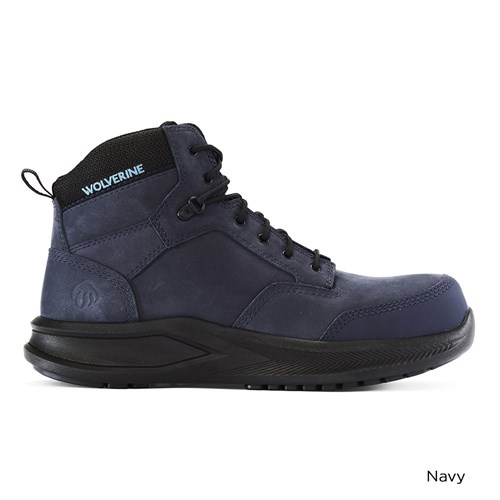 Wolverine ShiftPlus DuraSpring Side Zip Lace Up Non Safety Boot - Navy