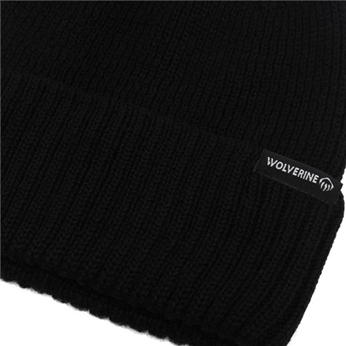 Black wool blend beanie