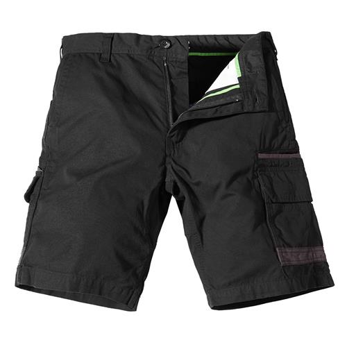 Black cargo work shorts