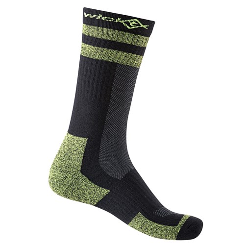 WickTX COOLMAX® Mid Length Work Socks - Hi Vis Yellow Black