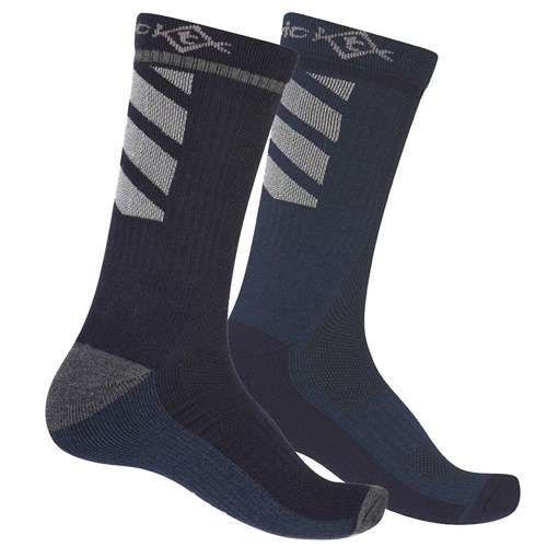 WickTX Bamboo Copper Reflective Work Socks - 2 Pack ( Navy Marle)