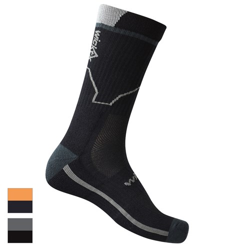 WickTX COOLMAX® Mid Length Reflective Work Socks - Black / Slate