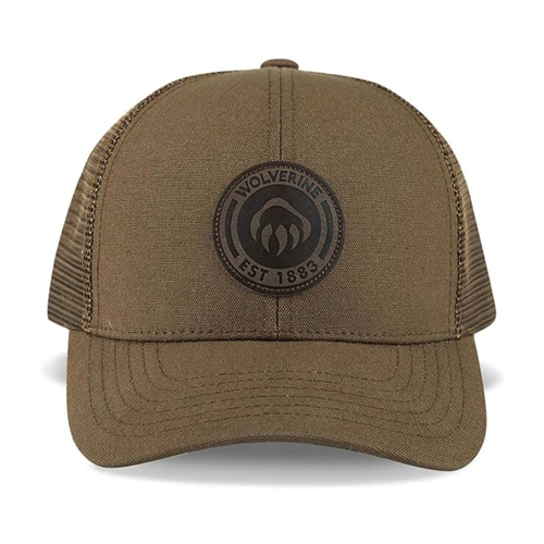 Leather Patch Trucker Cap - Chestnut