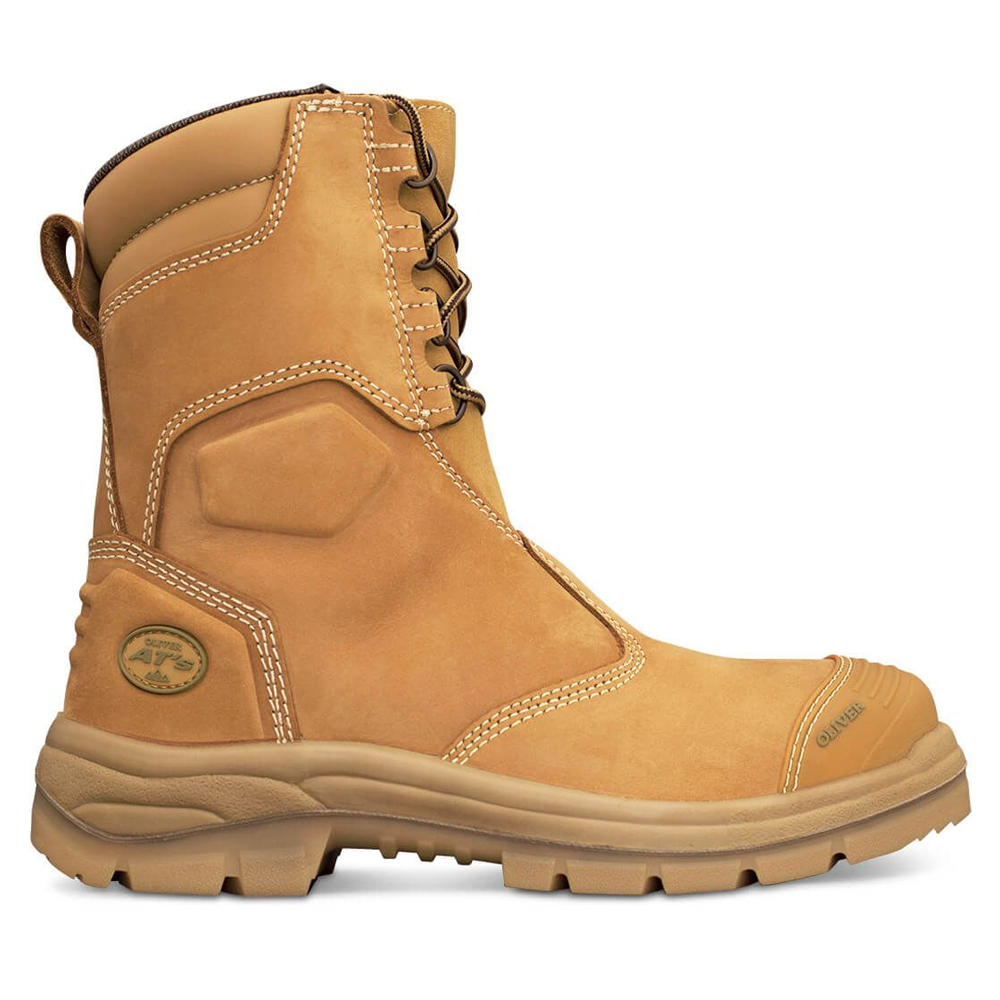 Oliver 200mm Hi-Leg Wheat Zip Sided Safety Boots 55-385