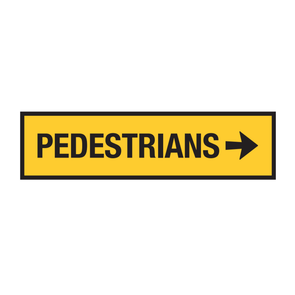 Pedestrians Right Arrow 1200x300mm Boxed Edge Sign T82AR