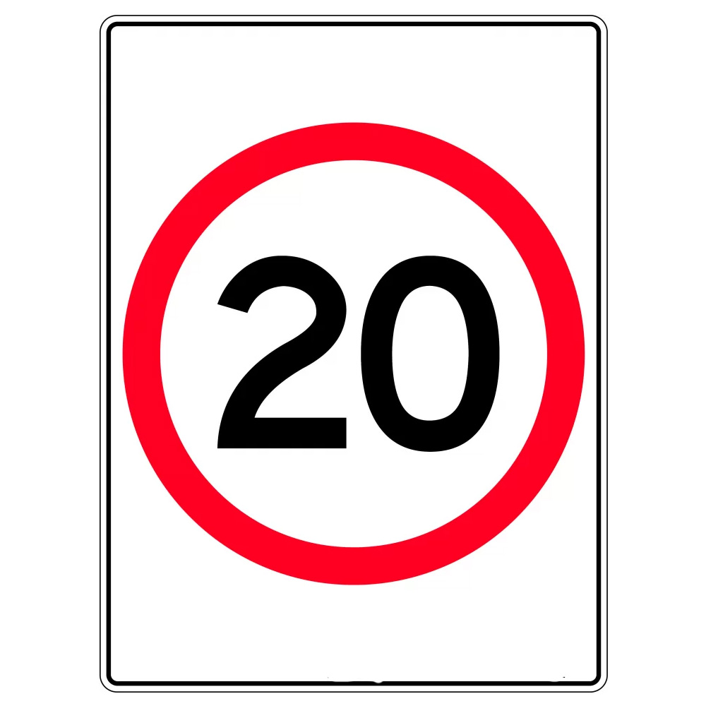 Traffic Sign 20kmh Speed Limit CL1 Aluminium 600x450mm TC462C1