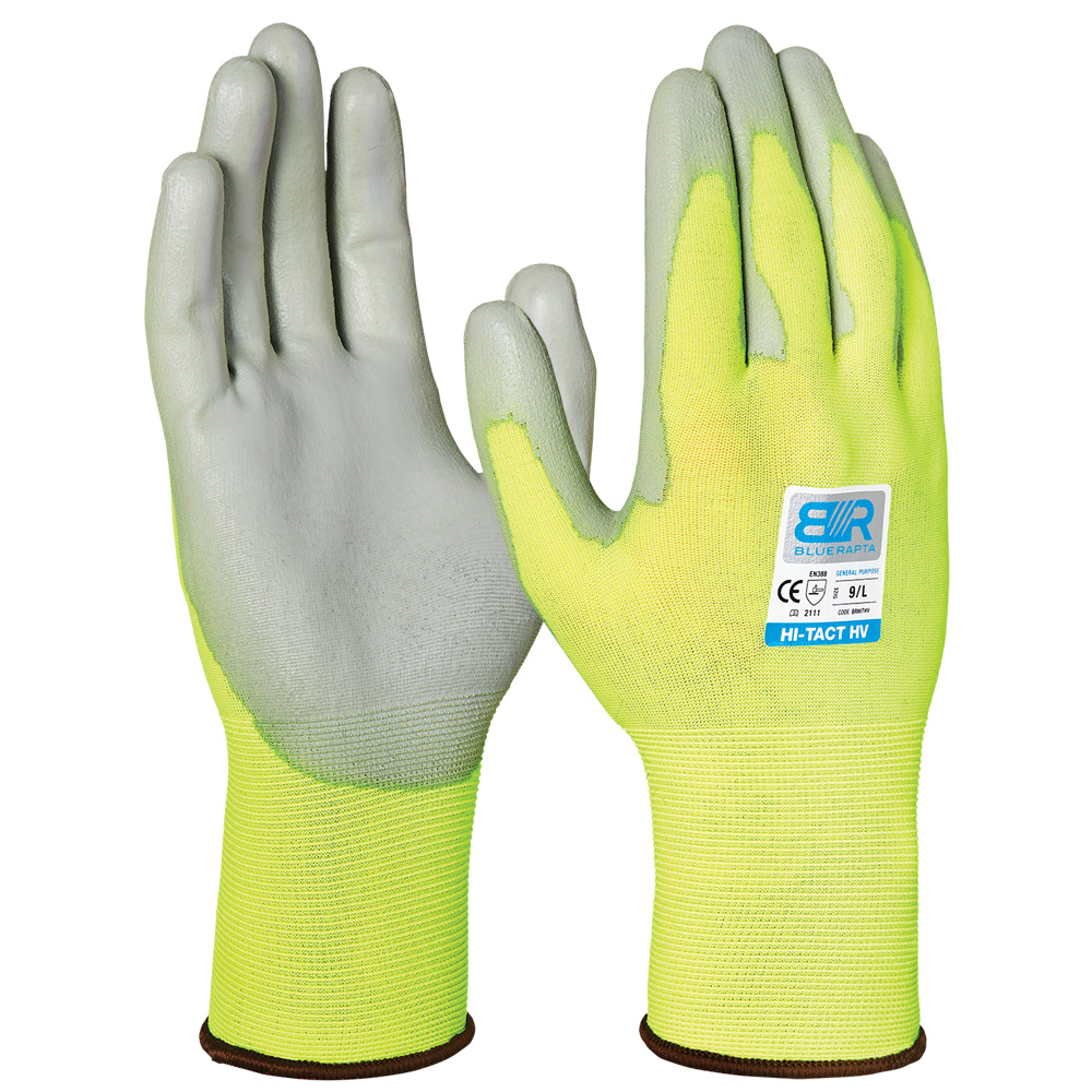 Blue Rapta Blue Rapta 'HI-TACT HV' General Purpose PU Palm Coated Gloves BRHITHV