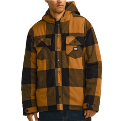 CAT® Workwear Hooded Flannel Shirt Jacket - Black Bronze