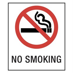 Prohibition Sign - No Smoking Sheet of 10 Sticker 90x55