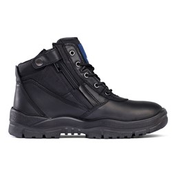 black zip up work boots